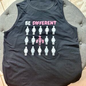 Black woman Tank Top with Pink and White Graphic